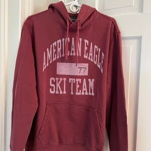American Eagle Outfitters Men's Maroon Ski Team Hoodie